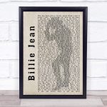 Billie Jean Shadow Song Lyric Quote Print