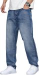 Dokotoo Men Mens Casual Baggy Straight Leg Jeans