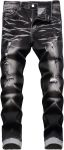 JUNBAOSS Men's Slim Fit Stretch Jeans Ripped Skinny
