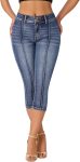 roswear Women’s Capri Pants Trendy Mid Rise Skinny