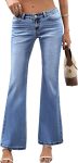ELLEVEN Women's Low Rise Stretch Flare Jeans, Trendy