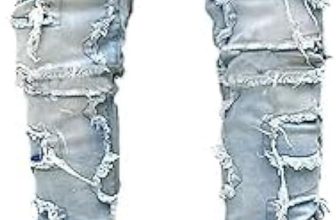 Stacked Jeans Men Skinny Ripped Jeans Slim Fit