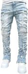Stacked Jeans Men Skinny Ripped Jeans Slim Fit