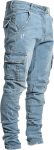 Pantete Cargo Jeans for Men Slim Fit Stretch Straight