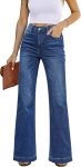 GRAPENT Womens Flare Jeans High Waisted Wide Leg Baggy