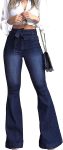 KDF High Waisted Flare Jeans for Women Bell Bottom