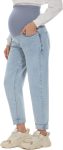 POSHGLAM Women's Maternity Boyfriend Jeans Over Belly