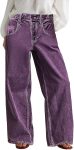 Flamingals Wide Leg Jeans for Women Mid Waist Baggy