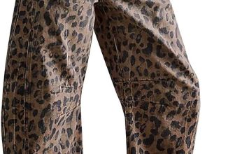 Womens Stretchy Mid Rise Barrel Jeans Vintage Loose