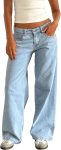 Women Y2k Low Rise Baggy Jeans Loose Fit Boyfriend