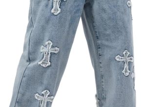 Mens Baggy Jeans Wide Leg Jeans, Y2K Loose Fit Hip Hop