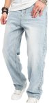 WEIBUMAOYI Men's Wide-Leg Jeans Straight Leg Carpenter