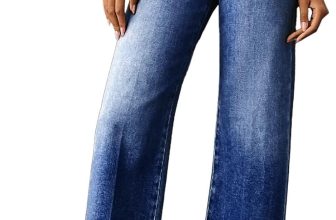 Astylish Womens Wide Leg Jeans High Waisted Stretchy