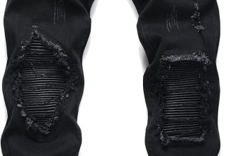 OIIIO Men's Patch Ripped Stretch Regular Fit Jean