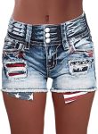 Flamingals Distressed Jean Shorts for Women High Waist