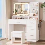LIVELYGLOW Makeup Vanity Desk with Smart LED Mirror &