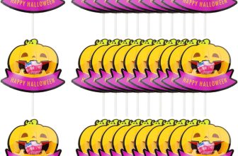 AUOCATTAIL 100Pcs Halloween Lollipop Paper Cards Smile