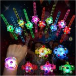 SCIONE 24 Pack LED Light Up Fidget Spinner Bracelets,