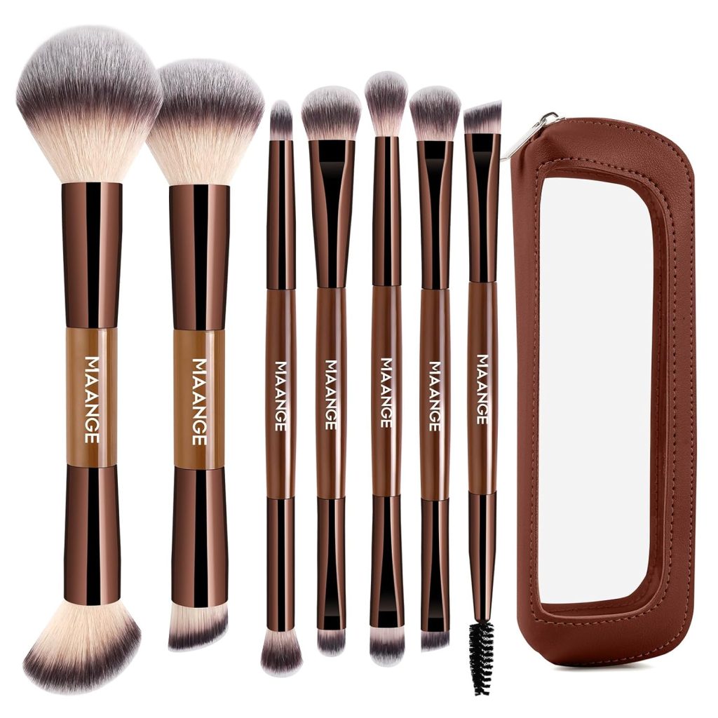 MAANGE 7 PCS Foundation Makeup Brush Set With Bag, Make