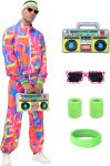 80s Outfit for Men Women,Neon Retro Tracksuit 90s