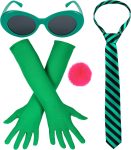 Eybila 4 Pcs Halloween Costume Accessories Stripe Tie