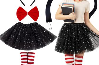 Cat Costume for Women - 5 Pcs Black Tutu Skirt Cat Ear