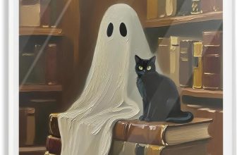 Ghost And Black Cat Acrylic Wall Hanging Decor Ghost