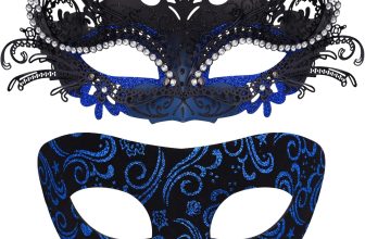 SIQUK Couple Masquerade Masks Metal Venetian Party Mask