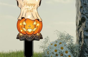 1pc 2D Flat Acrylic Ghost on Pumpkin Pattern Garden