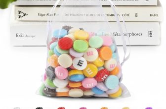 ANZNKU 50 Pack White Organza Bags 5 x 7 in, Small Mesh