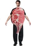 DSplay Adult Beef Costume Funny Food Meat Tunic
