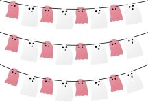 Olanrun Cute Halloween Decorations Indoor, Pink White
