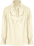 Bbalizko Mens Pirate Shirt Ruffle Victorian Renaissance