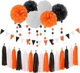 Black White Orange Halloween Party-Decorations - 23pcs