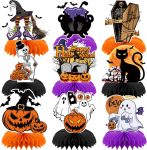 9pcs Halloween Decorations Honeycomb Centerpieces -