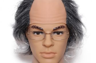 Gvhntk Short Curly Old Man Bald Cap Wig Mad Gray