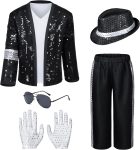 Dance Star Kids Costume for Boys 80s 90s Pop Stage