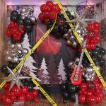 PageebO Weird Things Party Decorations, Red Black