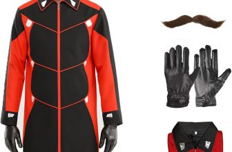 Adult Dr Villain Costume Cosplay Black Red Jacket Coat