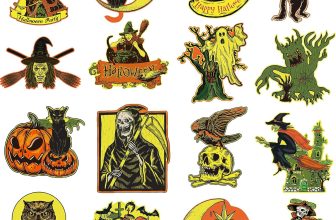 Zonon 16 Pieces Halloween Cutouts Retro Vintage