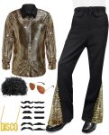 Mepase 6 Pcs Mens 70s Disco Outfits Retro New Year Eve