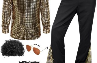 Mepase 6 Pcs Mens 70s Disco Outfits Retro New Year Eve