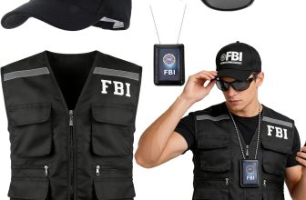 4pcs FBI Costume Men Women, FBI Agent Costume Include