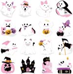 Pasimy 80 Pcs Halloween Ghost Cutout Halloween