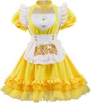 Chica Cosplay Costume Women Yellow Maid Lolita Apron