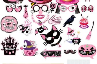 Halloween Photo Booth Props 30 PCS Set, Pink Photoshoot