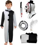 Kids Clown Costume Scary Killer Costume Mask Horror
