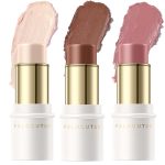 FALOCUTUS 3 Pcs NEUTRAL Contour Stick Set,Cream Blush &