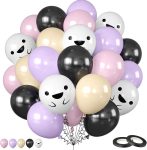 Purple Pink Halloween Balloons, 12 Inch Ghost Balloons,