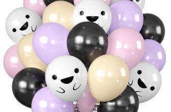 Purple Pink Halloween Balloons, 12 Inch Ghost Balloons,